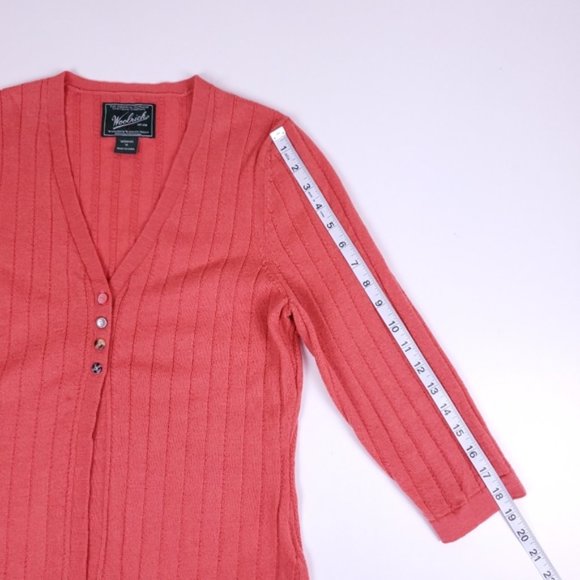 Woolrich ribbed orange merino wool cardigan - Picture 5 of 10
